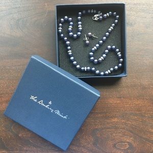 Danbury Mint Pearl Midnight Spell Necklace&Earring
